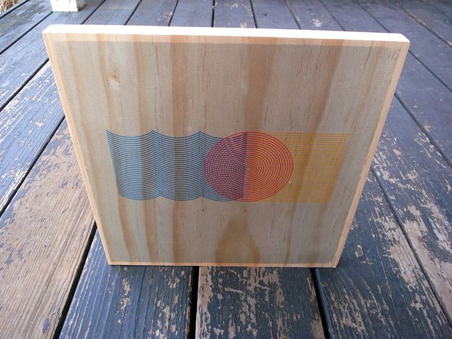 Triathlon wood print